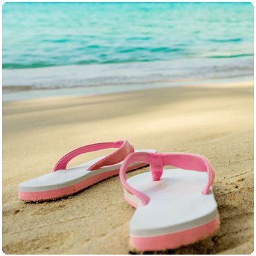 Sandals on beach